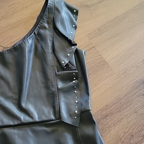 Mango leather one shoulder dress XS NWT - Picture 3 of 6